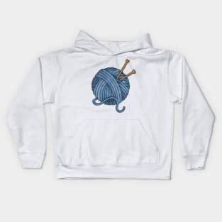 Blue Yarn Ball Kids Hoodie